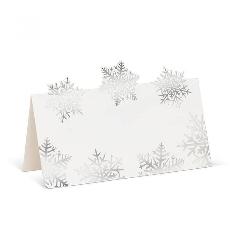 Set Of 12 Snowflake Foldable Place Cards