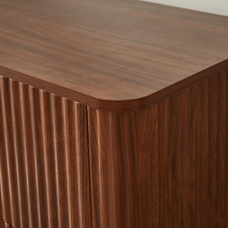Modern 6 Drawers Dresser with Curved Design and Ample Storage for Bedroom or Living Room Organization