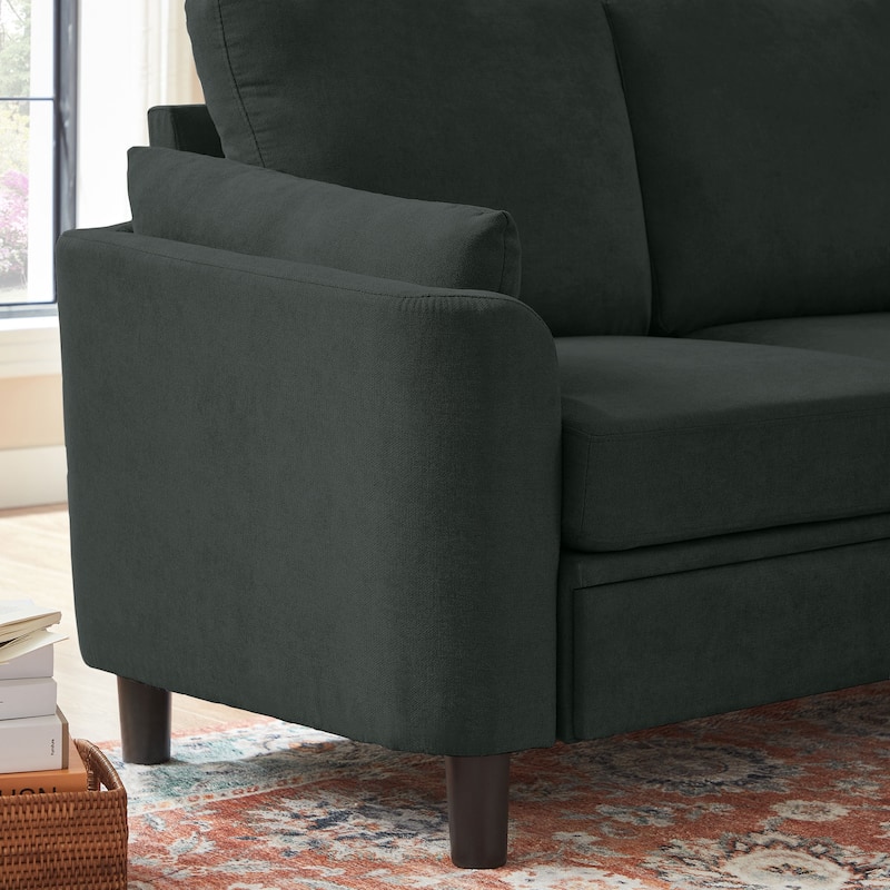 59.06" Loveseat Sofa with Soft Handrest and Tapered Wood Legs