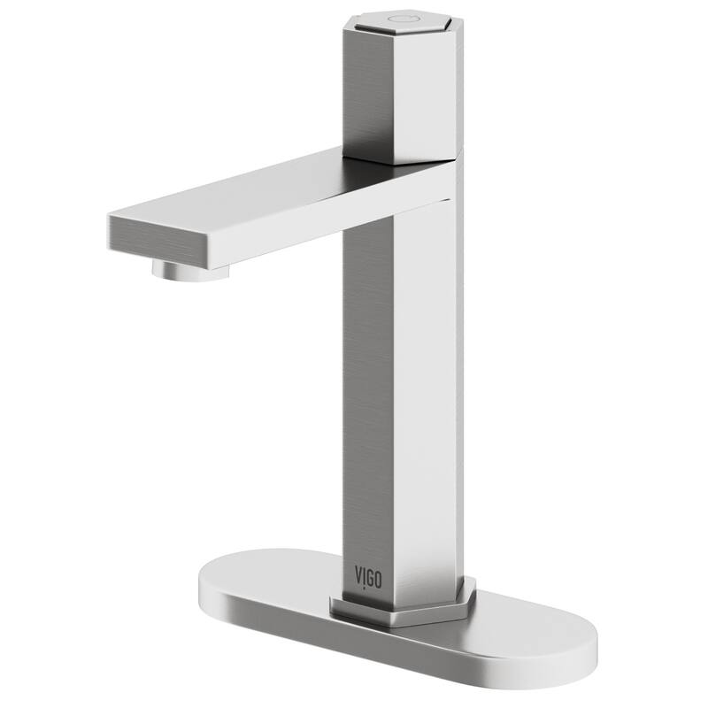 VIGO Nova 8" H Button Operated Single Hole Bathroom Faucet