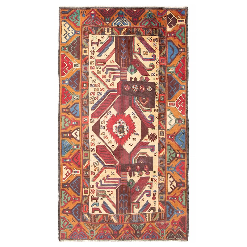 ECARPETGALLERY Hand-knotted Teimani Cream Wool Rug - 3'10 x 6'8 - 3'10 x 6'8 - Cream