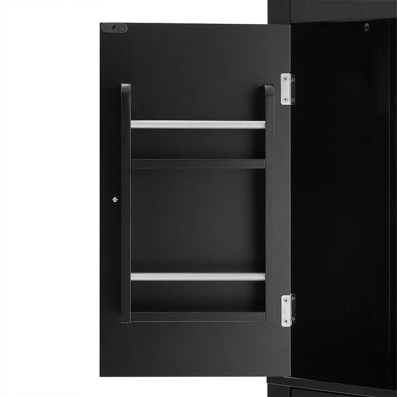 23.6 in. W x 43.3 in. H MDF Freestanding Linen Cabinet with Adjustable Shelves