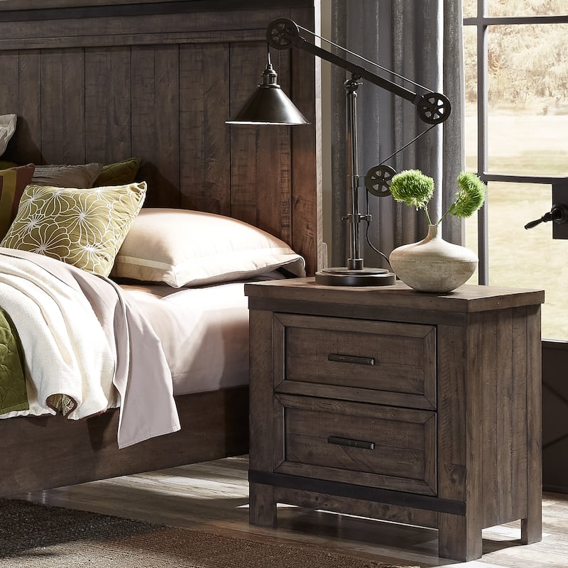 Liberty Furniture Thornwood Hills Two-Sided Storage Bed, Dresser & Mirror, Chest, Night Stand - King or Queen