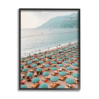 Stupell Beach Umbrellas Coastal Vacation Framed Giclee Art by Krista ...