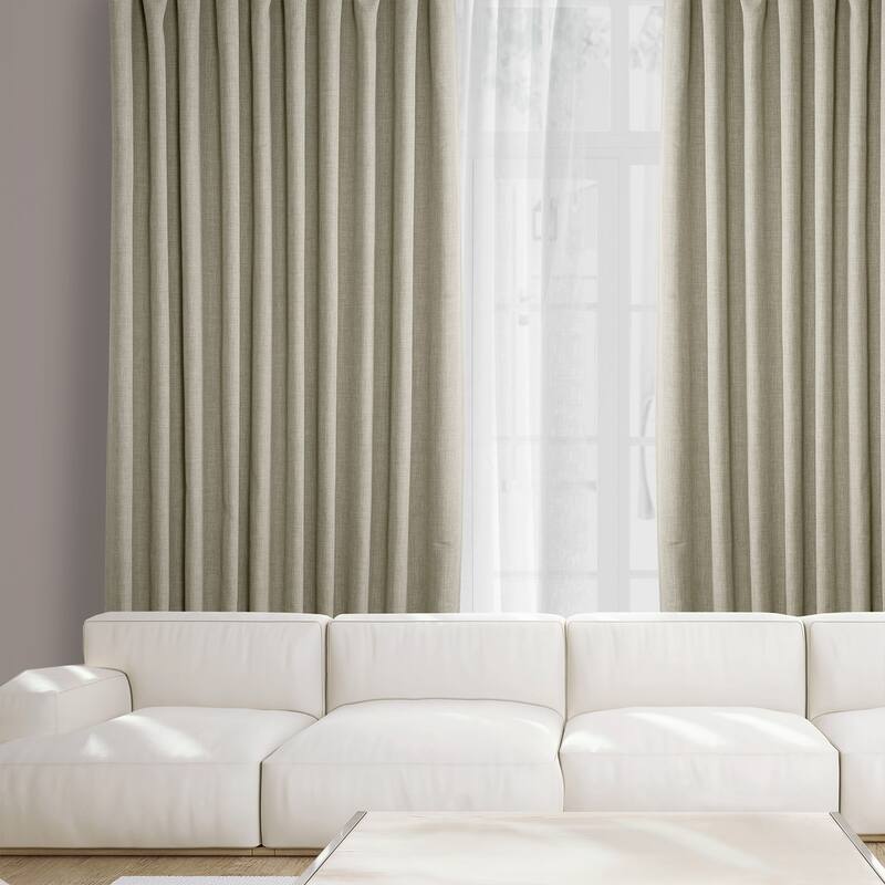 Exclusive Fabrics Faux Linen Extra Wide Room Darkening Curtain Panel
