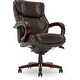 preview thumbnail 16 of 29, La-Z-Boy Bellamy Executive Leather Office Chair with Memory Foam Cushions, Solid Wood Arms and Base, Waterfall Seat Edge Chestnut