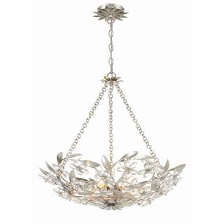 Marselle 6 Light Antique Silver Chandelier - 24"W x 6"H x 24"D