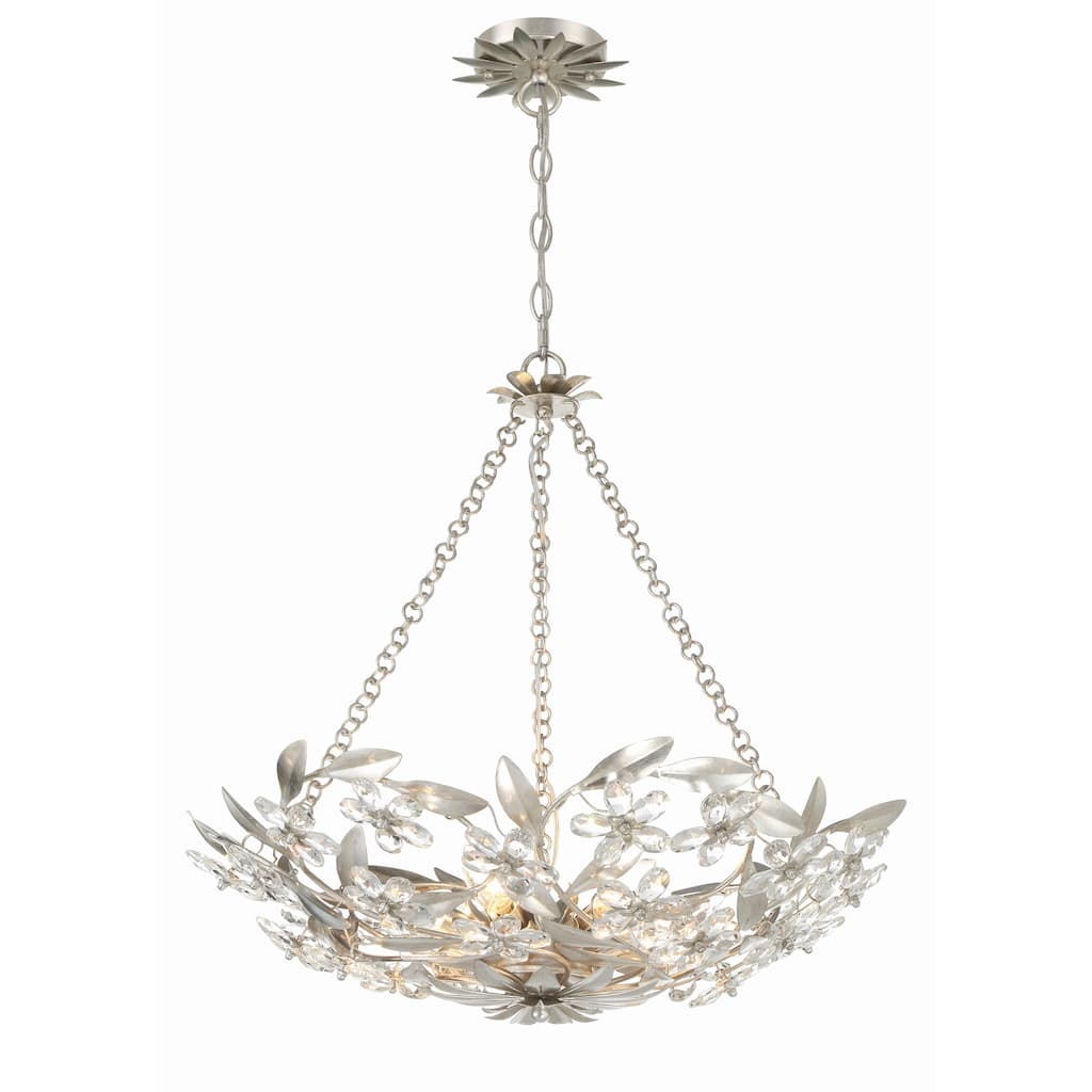 Marselle 6 Light Antique Silver Chandelier - 24"W x 6"H x 24"D