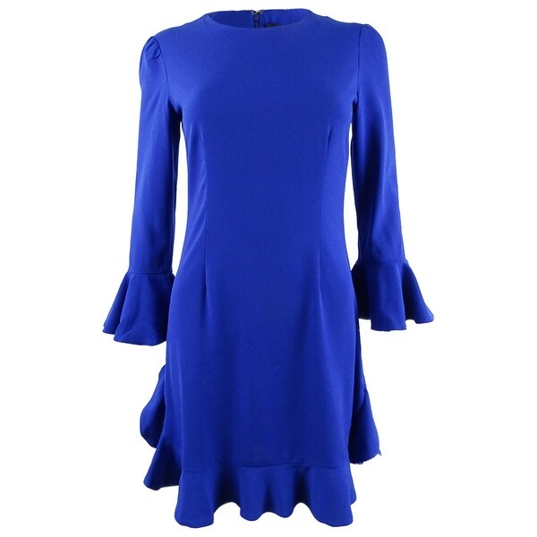 royal blue bell sleeve dress