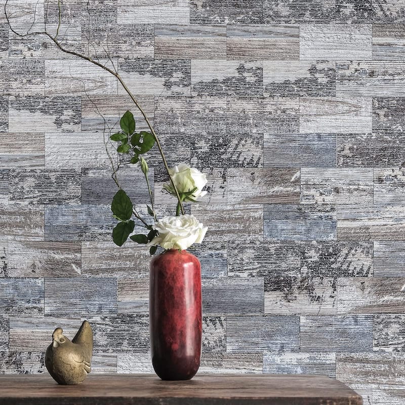 Art3dPeel and Stick Tile Backsplash for Kitchen Bathroom,Stick on Subway Tile Distressed Wood Plank