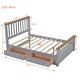 preview thumbnail 9 of 24, Full Wood Platform Bed with Drawers - Classic Design with Wooden Slats