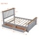 preview thumbnail 23 of 24, Full Wood Platform Bed with Drawers - Classic Pine Wood Construction