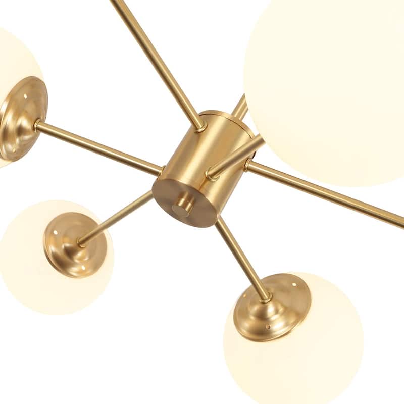 Mid-century Modern 12-light Glass Bubble Sputnik Chandelier