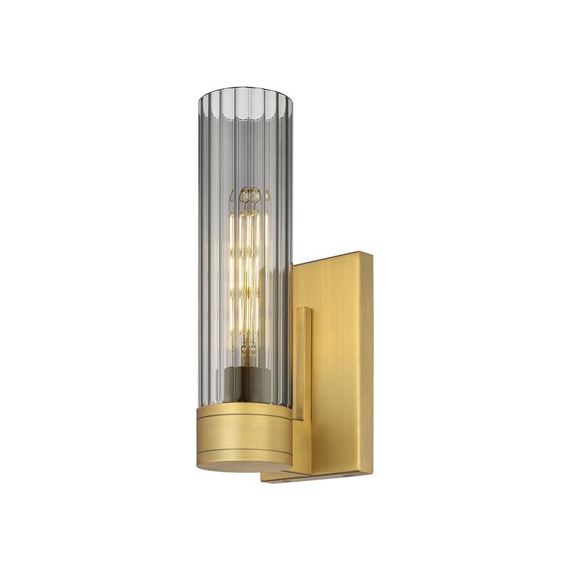 Innovations Lighting Empire - 1 Light 11" Wall-Mounted Sconce - Brushed Brass/Light Smoke