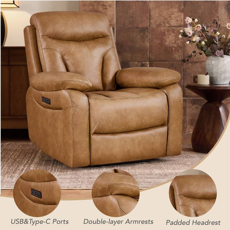 Spruce & Spring Dual Motor Power Recliner Wall Hugger with Power Headrest
