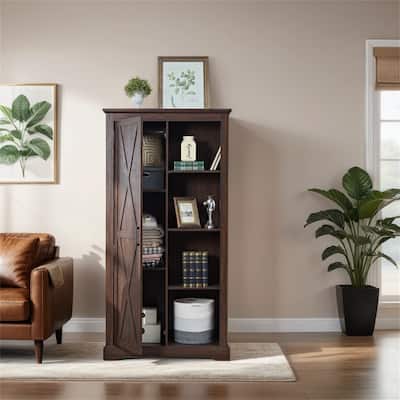 Tall Storage Cabinet Barn Door Storage,Farmhouse Pantry Cupboard