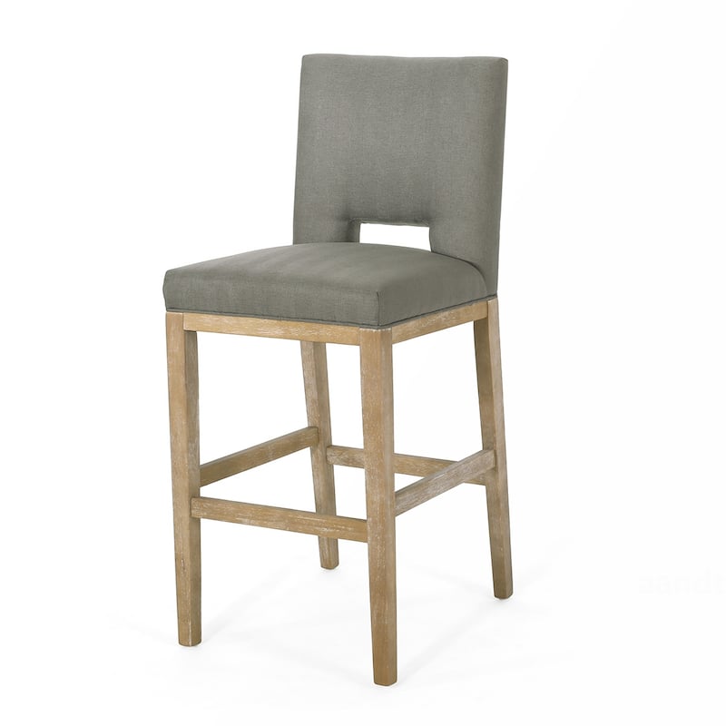 2PCS Fabric Counter Wood Frame Bar Stool