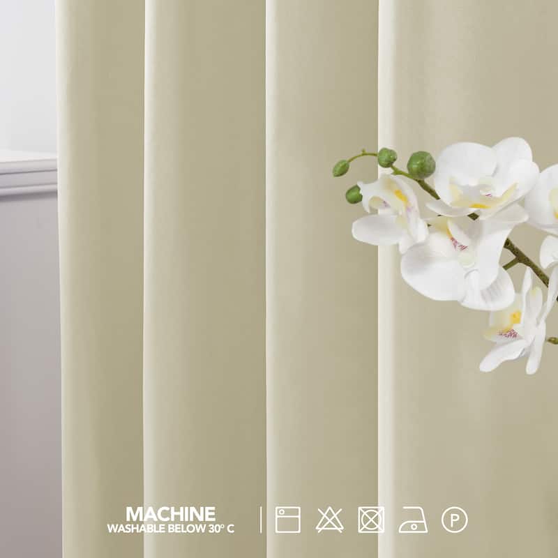 Deconovo 100 Percent Blackout Double Layers Lined Curtain (2 Panel)