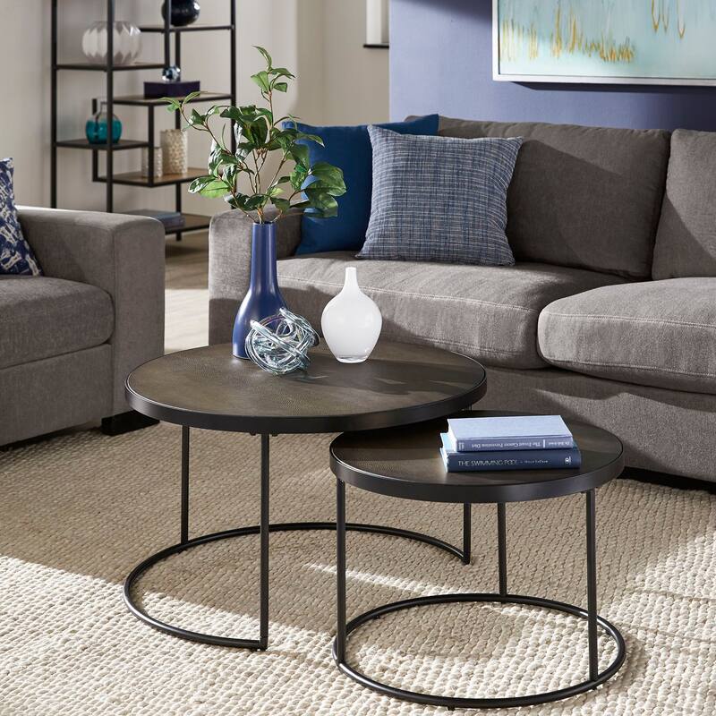Downing Wood Round Nesting Coffee Table Set by iNSPIRE Q Modern