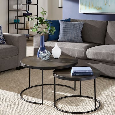 Downing Wood Round Nesting Coffee Table Set by iNSPIRE Q Modern