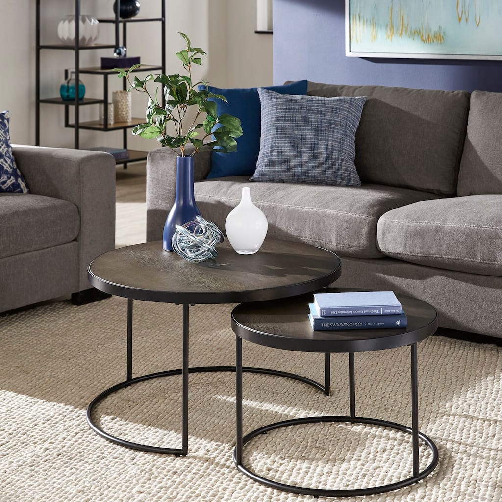 Downing Wood Round Nesting Coffee Table Set by iNSPIRE Q Modern