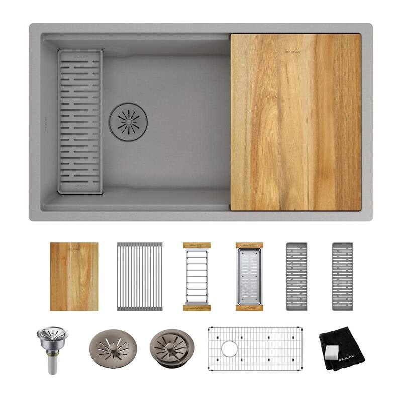 Elkay ELXRU13322W Quartz Luxe 33" Undermount Single Basin Quartz