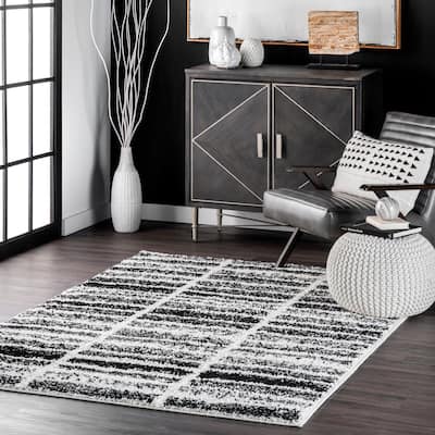 Nuloom Celyn Distressed Stripes Cozy Shag Area Rug