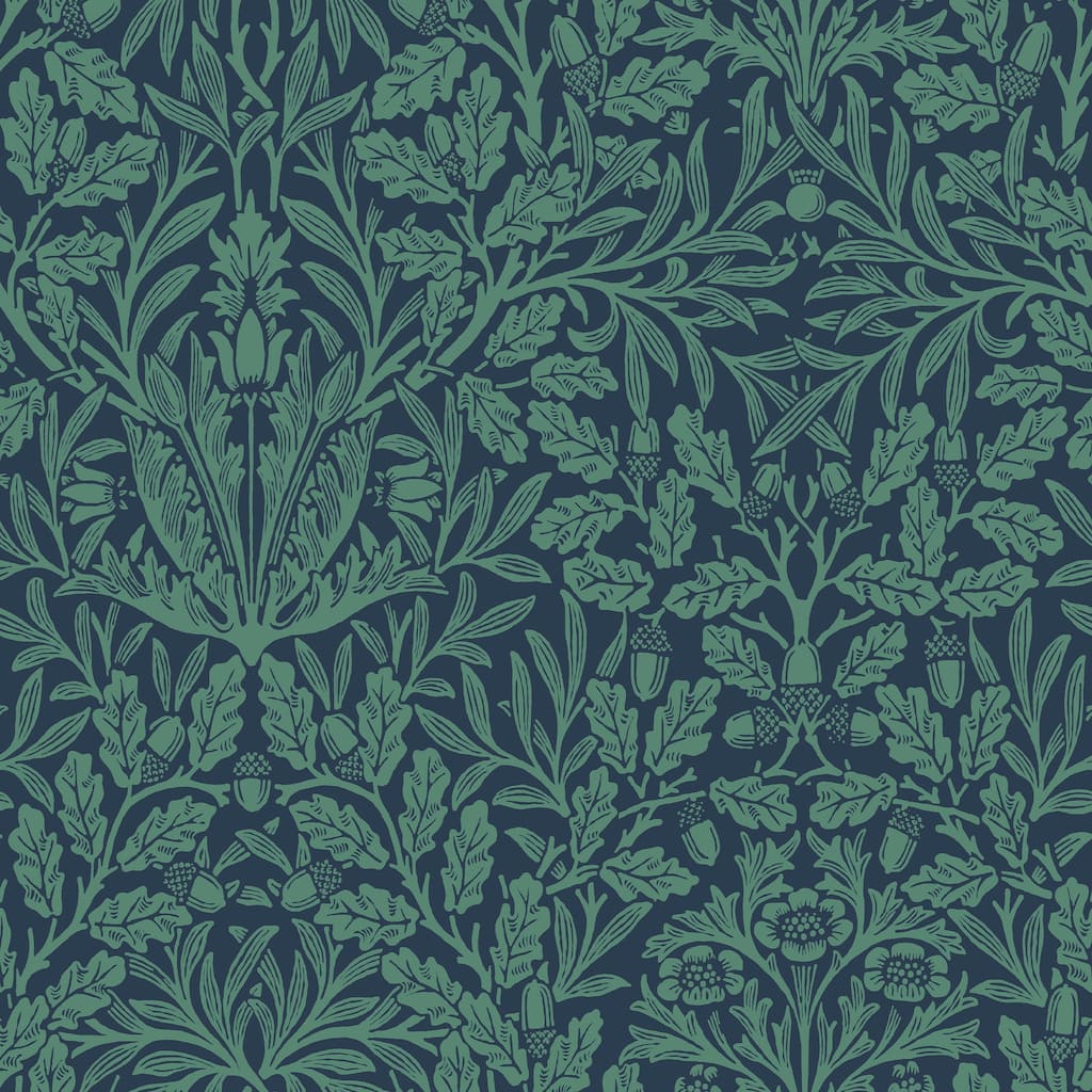 William Morris Acorn Heritage Blue Wallpaper