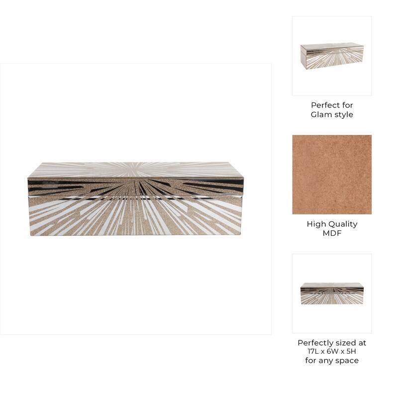 Sophisticated Decorative Storage Box with Lid - 17" x 6" x 5"