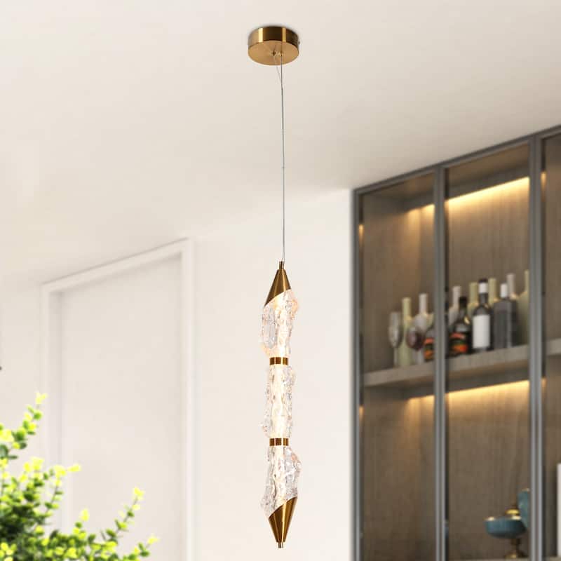 Modern LED 1-Light Gold Pendant Light for Kitchen Island Dining Room