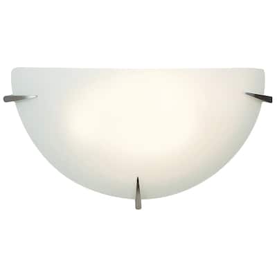 Access Lighting Zenon Dimmable LED Wall Sconce - Brushed Steel Finish - Opal Glass Diffuser