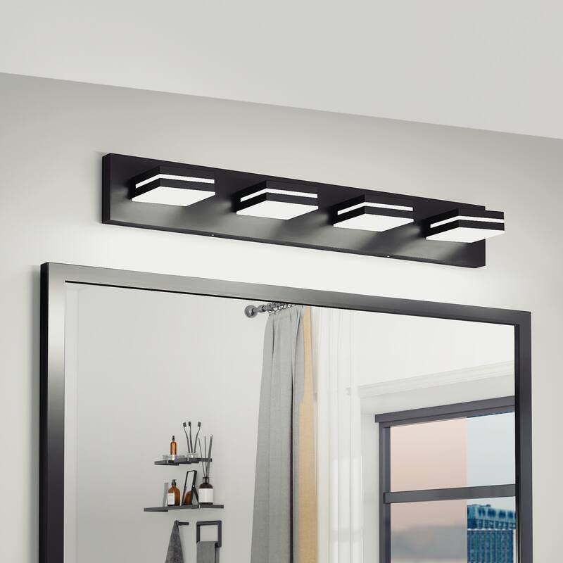 Modern LED Vanity Light, 4-Lights Wall Sconce for Bathroom and Mirror, Sleek Minimalist Design, Energy-Efficient