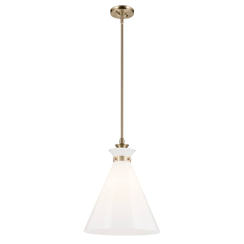 Kichler Lighting Laria 16 Inch 1 Light Pendant with Opal Glass in Champagne Bronze