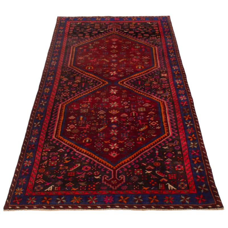 ECARPETGALLERY Hand-knotted Andelz Dark Red Wool Rug - 4'8 x 9'9