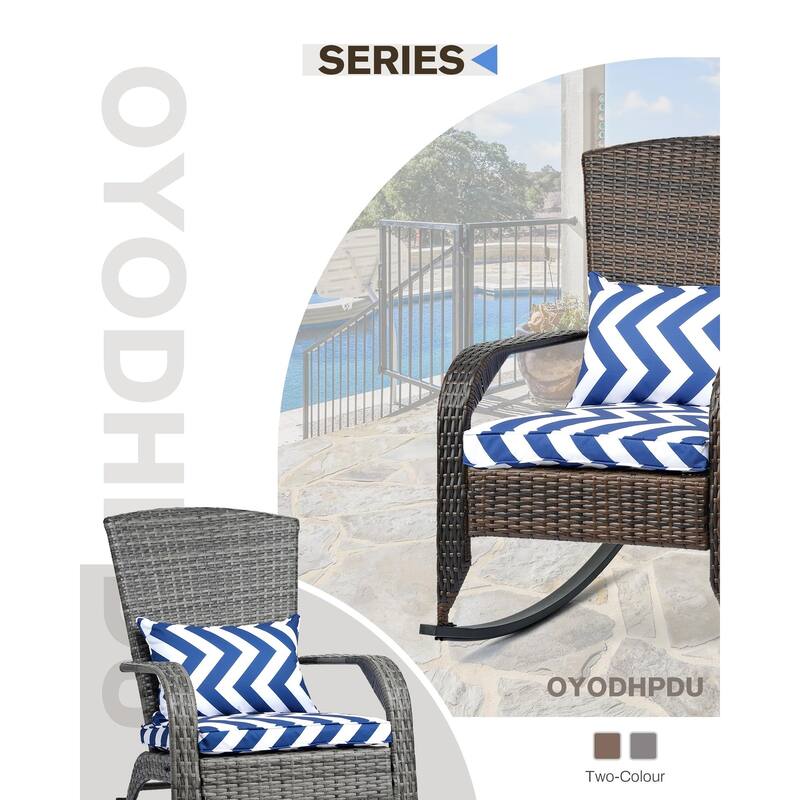 Outdoor Wicker Rocking Chair, Rattan Recliner