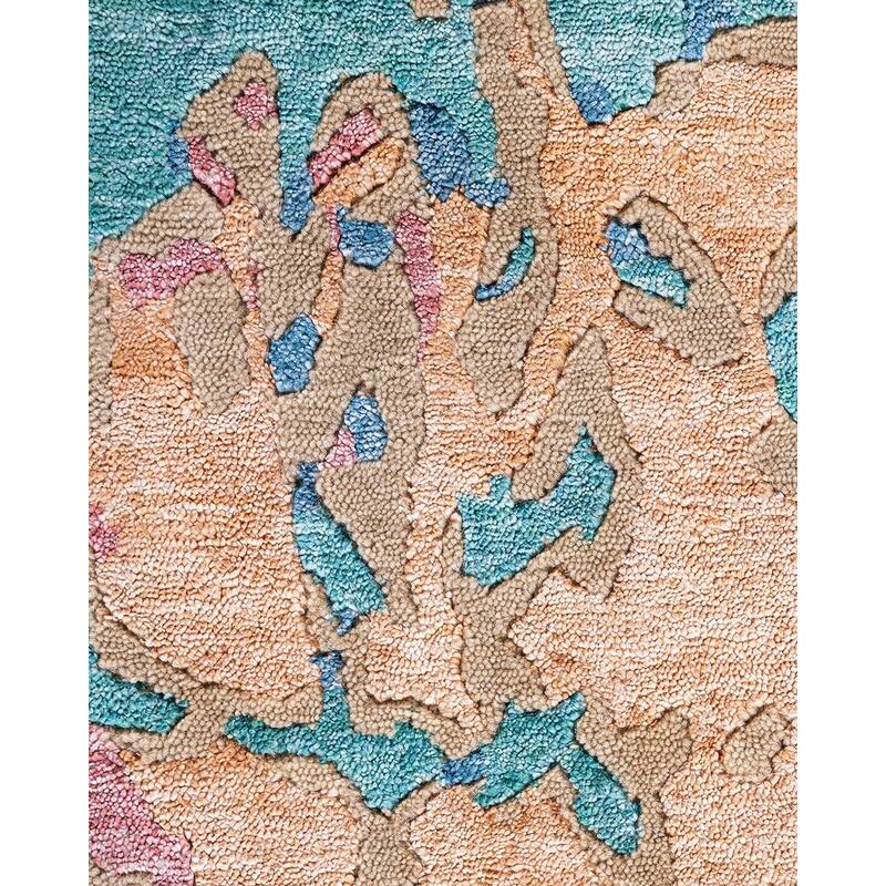 Modern One-of-a-Kind Hand-Knotted Area Rug - Brown, 8' 0" x 9' 10" - 8' 0" x 9' 10"