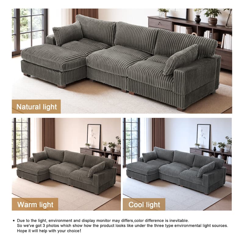 Oversized Plush Modular Sectional Sofa Set L Shaped Couch