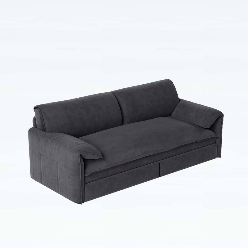 3-in-1 Convertible Sleeper with Side Storage,Multi-Functional Loveseat for Various Spaces