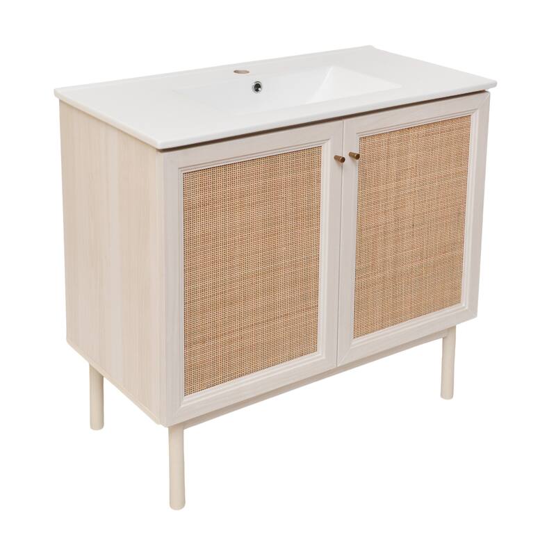 Classe 36" Bathroom Vanity In White Oak