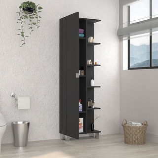 62 Inch Freestanding Tall Cabinet Linen Cabinet 9 Shelves - N/A - Bed ...