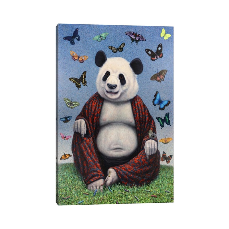iCanvas "Panda Buddha" by James W. Johnson Canvas Print