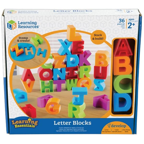 slide 2 of 5, Learning Resources Letter Blocks, Set of 36 - Multi Multi - STEM - Kids