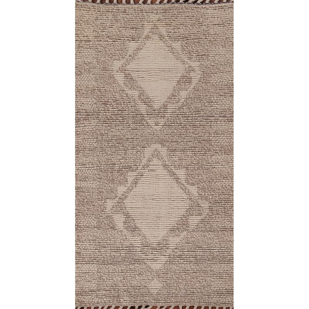 Geometric Moroccan Oriental Accent Rug Handmade Wool Carpet - 2'9"x 5'4"