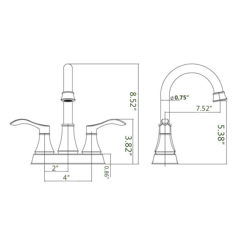 Topcraft Two Handle Bathroom Sink Faucet with Pop-Up Drainer