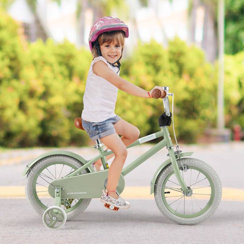 Costway 14" Kids Bike with Adjustable Saddle Handlebar Removable