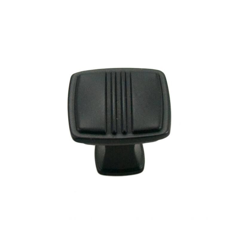 RK International Alder 1-1/4 Inch Square Cabinet Knob - Black