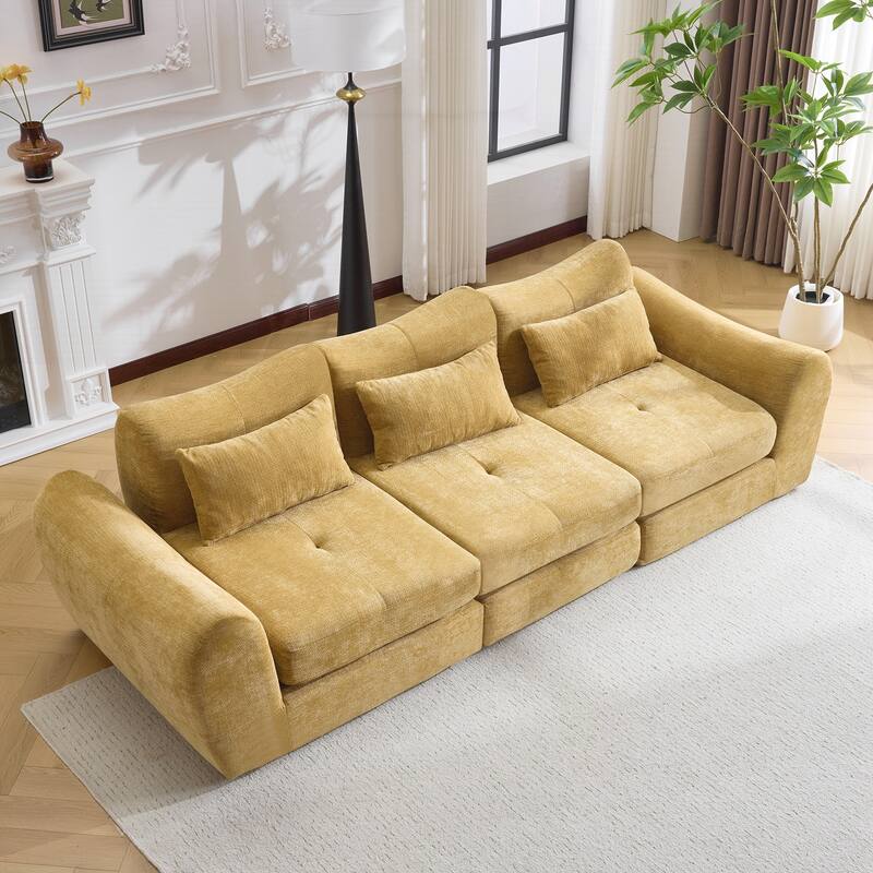 Modular Cloud Sofa, Convertible Folding Sofa Bed - Yellow