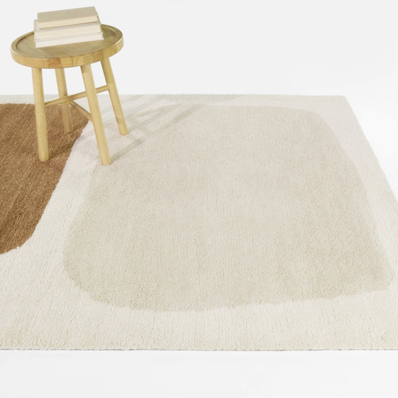 Gruen Organic Modern Area Rug - Beige/Rust - 7'10" x 10'