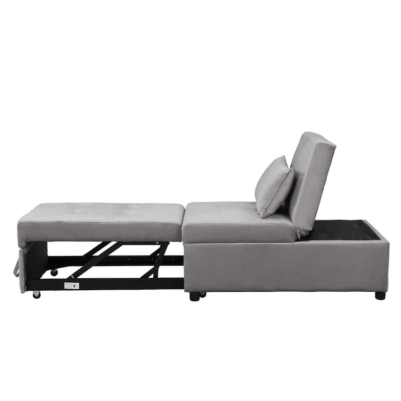 Multi-Functional Folding Ottoman Sofa Bed with Converts to Lounge Chair and Single Bed (264lb Capacity)