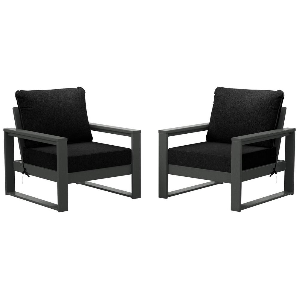 Endless Patio Deep Seating Club Chair with Gray Frame (Set of 2)